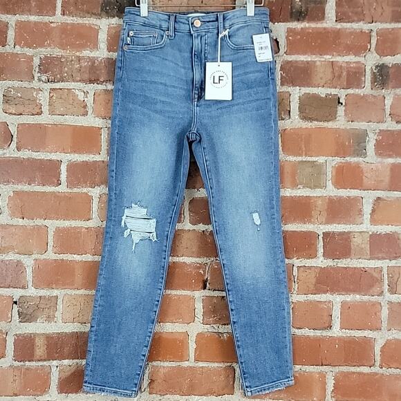Lovers + Friends Womens Mason High Rise Skinny Cropped Denim Jeans in Miramar 27 - Picture 2 of 16